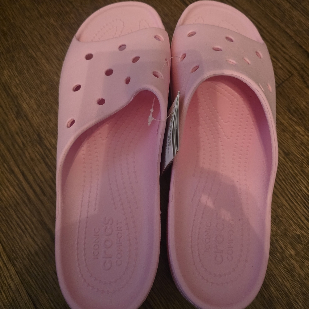 CROCS Light Pink Slide Sandals